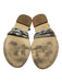 Amanu Shoe Size 7 Beige & Black Leather Snake Embossed Sandals Beige & Black / 7
