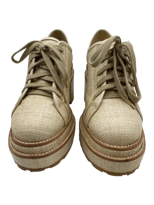 Cult Gaia Shoe Size 38 Beige Textile Lug Sole Platform Shoes Beige / 38