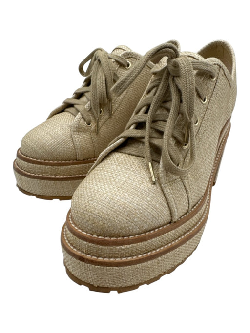 Cult Gaia Shoe Size 38 Beige Textile Lug Sole Platform Shoes Beige / 38