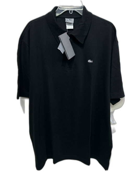 Lacoste NWT Size 8 Black Cotton Solid Polo Men's Short Sleeve Black / 8