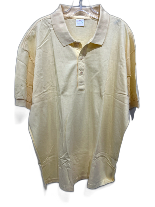 Bogner Size XL Yellow Cotton Solid Polo Men's Short Sleeve Yellow / XL