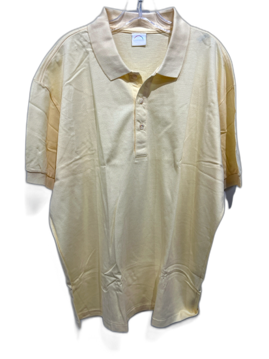 Bogner Size XL Yellow Cotton Solid Polo Men's Short Sleeve Yellow / XL