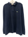 Lacoste Size 9 Blue Cotton Solid Polo Men's Long Sleeve Shirt Blue / 9