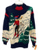 Bergdorf Goodman NWT Size Est M Blue & White Wool Skiers Crew Men's Sweater Blue & White / Est M