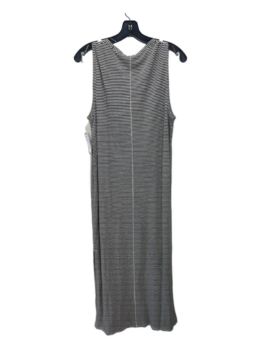 Rag & Bone Size M Black & White Cotton Striped V Neck Sleeveless Maxi Dress Black & White / M