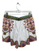 Cleobella Size M White, Brown, Multi Cotton & Linen. Elastic Waist Floral Shorts White, Brown, Multi / M