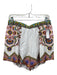 Cleobella Size M White, Brown, Multi Cotton & Linen. Elastic Waist Floral Shorts White, Brown, Multi / M