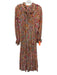 Free People Size XS Orange, Red & Multi Polyester Long Balloon Sleeve Dress Orange, Red & Multi / XS