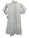 Hunter Bell Size XS White Cotton Short flutter sleeve Ruffle Neckline Dress White / XS