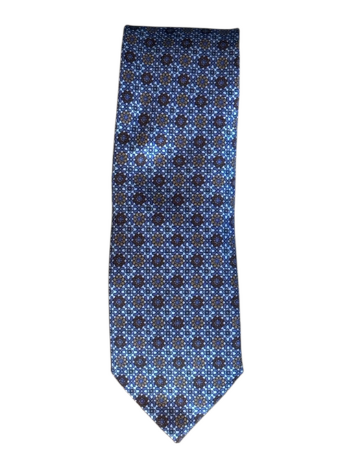 Miller Brothers Blue & Multi Silk All Over Print Men's Tie Blue & Multi