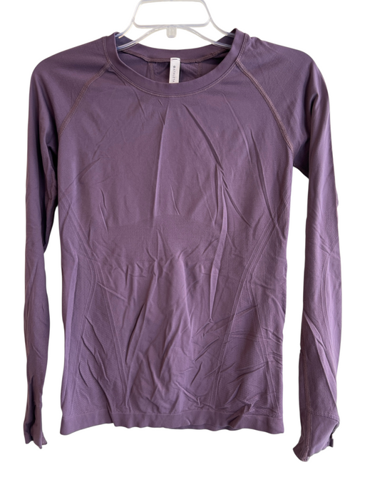 Athleta Size S Purple Nylon Round Neck Solid Long Sleeve Athletic Top Purple / S