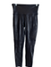 Spanx Size L Black Nylon Blend Faux Leather High Rise Compression Moto Leggings Black / L