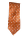 Ermenegildo Zegna Orange & White Silk All Over Print Men's Tie Orange & White