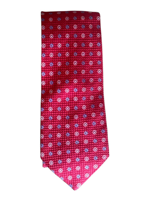 Miller Brothers Red & Multi Silk All Over Print Men's Tie Red & Multi