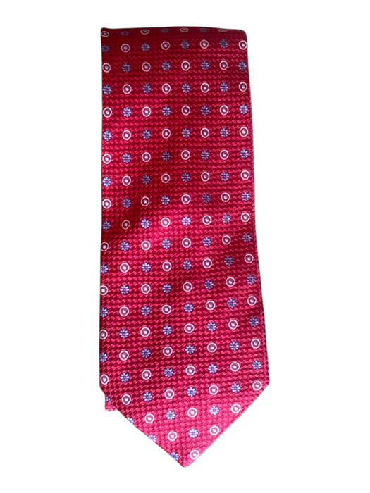 Miller Brothers Red & Multi Silk All Over Print Men's Tie Red & Multi