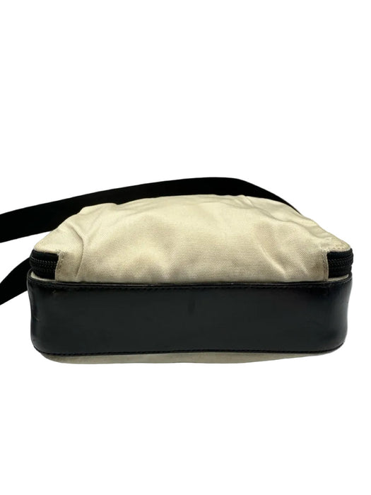Gucci AS IS Beige & Black Nylon & Leather Zip Pockets Crossbody Men's Bag