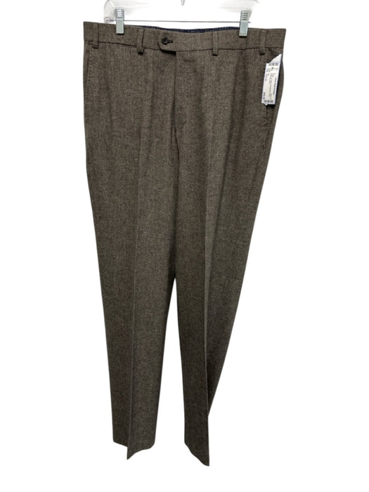 Hiltl Size Est 34 Brown Wool Herringbone Dress Men's Pants Brown / Est 34