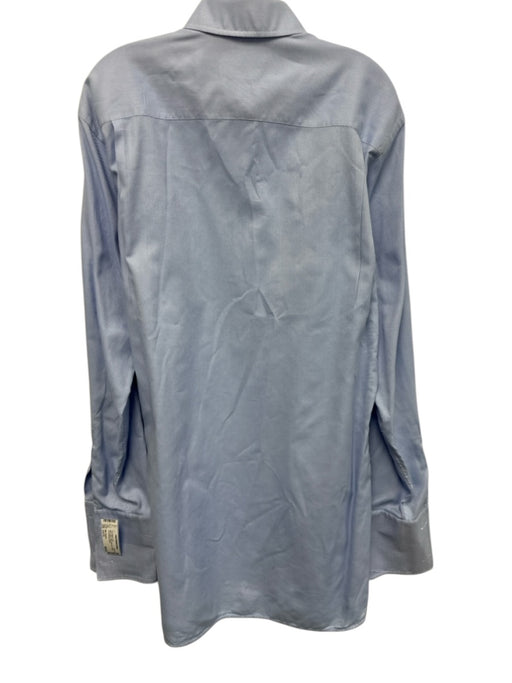 Miller Brothers Size Est XL Blue Cotton Solid Button Up Men's Long Sleeve Shirt Blue / Est XL