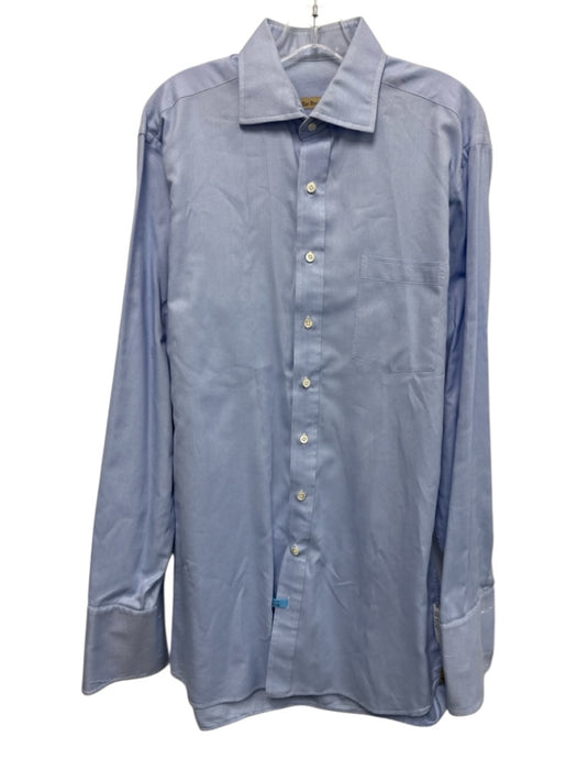 Miller Brothers Size Est XL Blue Cotton Solid Button Up Men's Long Sleeve Shirt Blue / Est XL