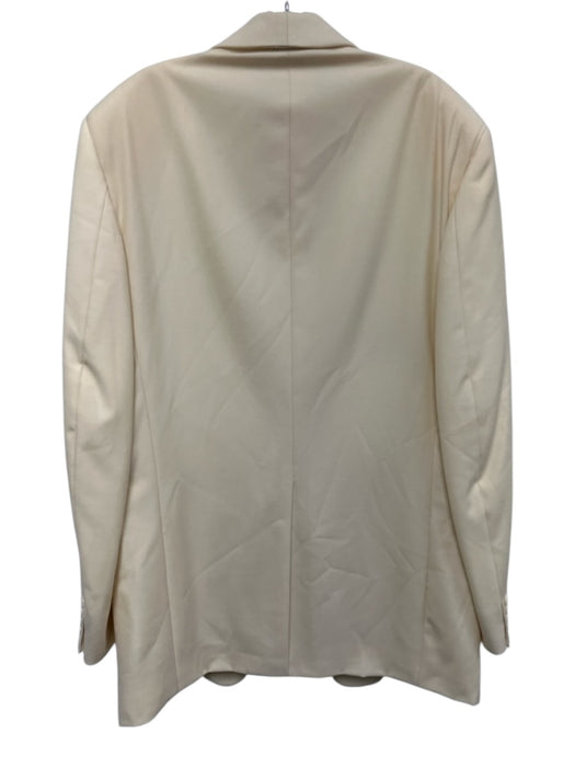 H Stockton Off White Wool Blend Solid Shawl collar Dinner Jacket Men's Blazer Off White / Est 44