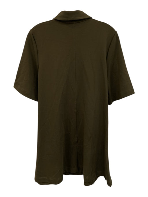 COS Size S Olive Green Viscose Blend polo Short Sleeve Above Knee Dress Olive Green / S