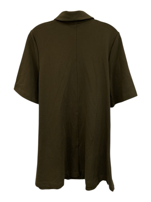 COS Size S Olive Green Viscose Blend polo Short Sleeve Above Knee Dress Olive Green / S