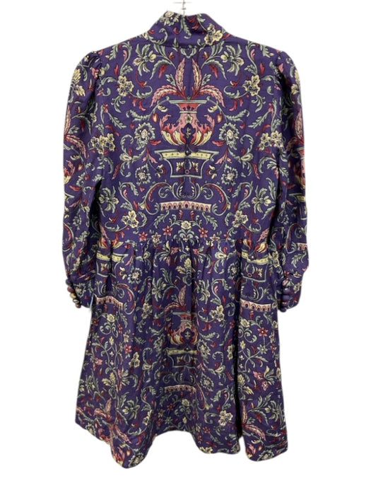 Tuckernuck Size XS Purple & Multi Cotton Blend Floral Button Front Dress Purple & Multi / XS