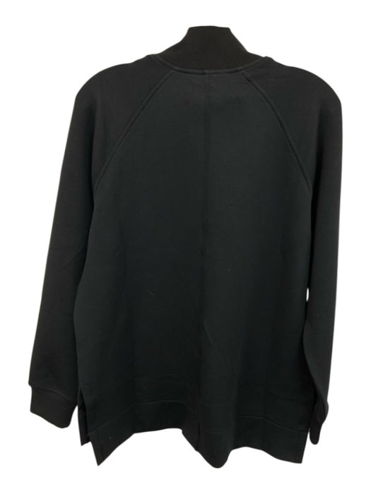 Spanx Size S Black Modal Blend Ribbed Collar Mock Neck Half Zip Jacket Black / S