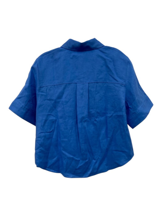 COS Size S Sky Blue Linen High Rise Short Sleeve Button Down Short Set Sky Blue / S