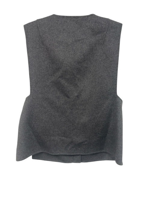 COS Size XS/S Gray Wool Blend Felted slit pockets Collarless Zip front Vest Gray / XS/S