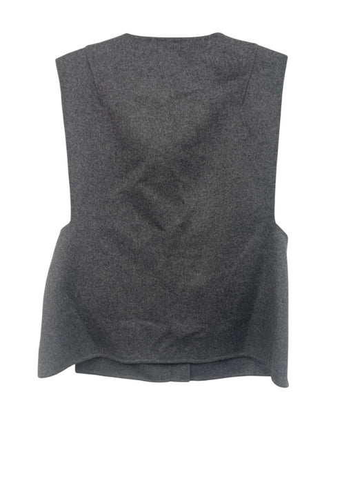 COS Size XS/S Gray Wool Blend Felted slit pockets Collarless Zip front Vest Gray / XS/S
