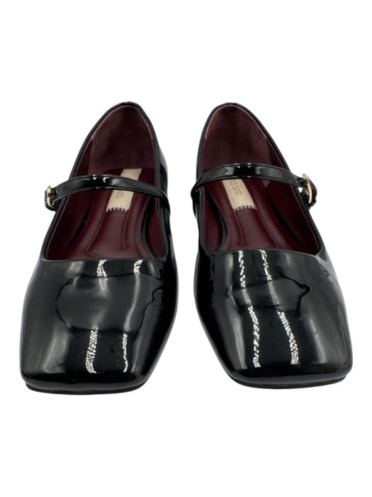 Franco Sarto Shoe Size 8 Black Patent Leather Square Toe Low Heel Flats Black / 8
