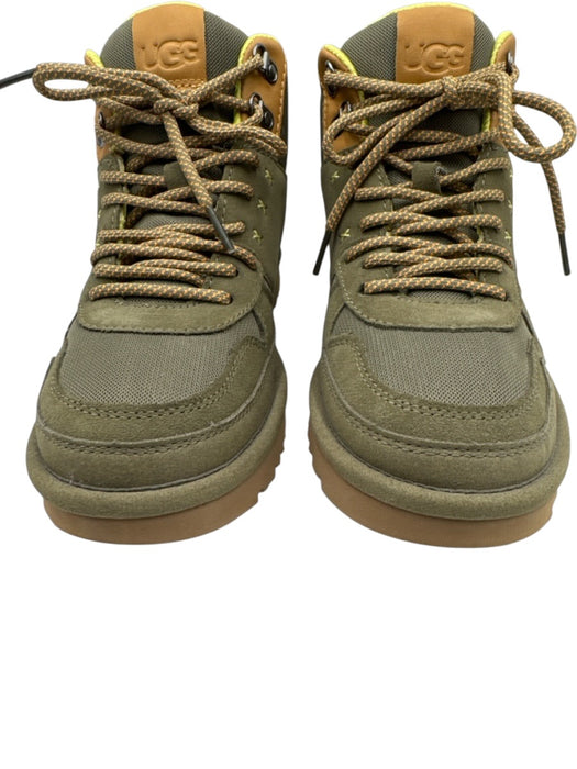 Ugg Shoe Size 8 Olive Green & Brown Leather & Synthetic Mesh Lace Up Booties Olive Green & Brown / 8