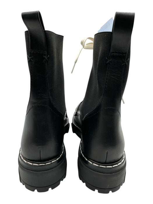 Rag & Bone Shoe Size 8 Black & White Leather Textile Contrast Stitch Boots Black & White / 8