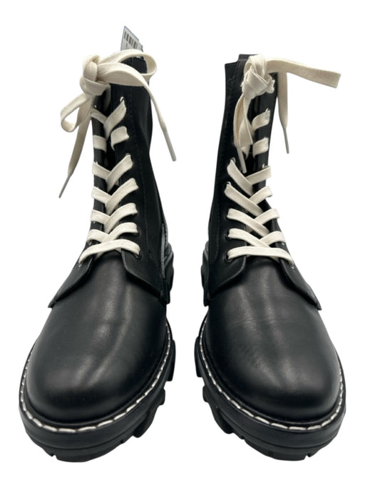 Rag & Bone Shoe Size 8 Black & White Leather Textile Contrast Stitch Boots Black & White / 8