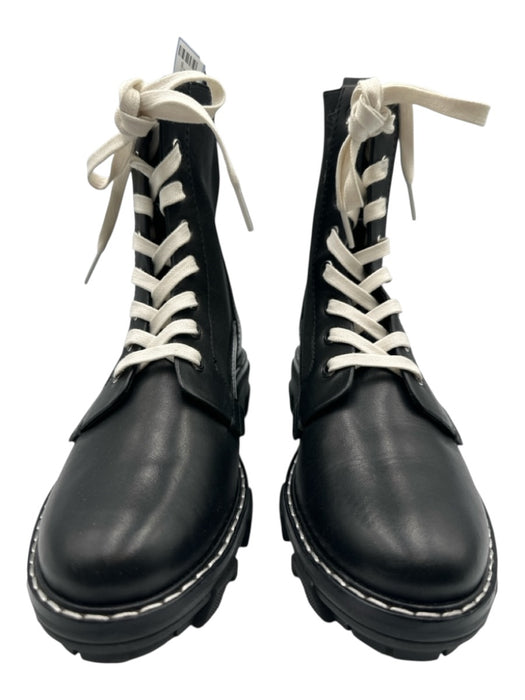 Rag & Bone Shoe Size 8 Black & White Leather Textile Contrast Stitch Boots Black & White / 8