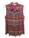 Diane Von Furstenberg Size 4 Pink & Multi Silk Pintuck Details Abstract Top Pink & Multi / 4