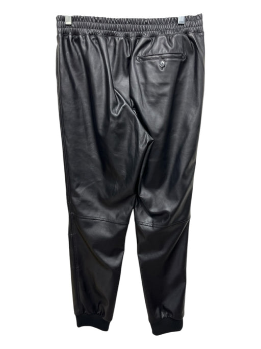 Size S Black Faux Leather Elastic Waist Jogger Pants Black / S