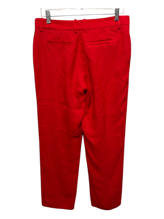 Joseph Size S/40 Red Viscose Satin High Rise Straight Trouser Pants Red / S/40