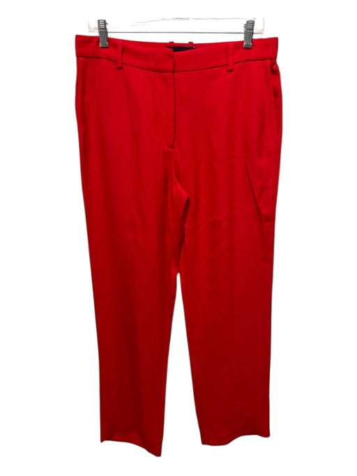 Joseph Size S/40 Red Viscose Satin High Rise Straight Trouser Pants Red / S/40