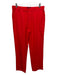 Joseph Size S/40 Red Viscose Satin High Rise Straight Trouser Pants Red / S/40