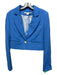 Veronica Beard Size 4 Blue Viscose One Button Crop Blazer braided detail Jacket Blue / 4