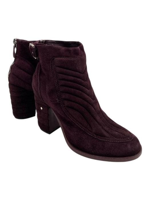 Laurence Dacade Shoe Size 38 Purple Suede Block Heel Quilted High Heel Booties Purple / 38