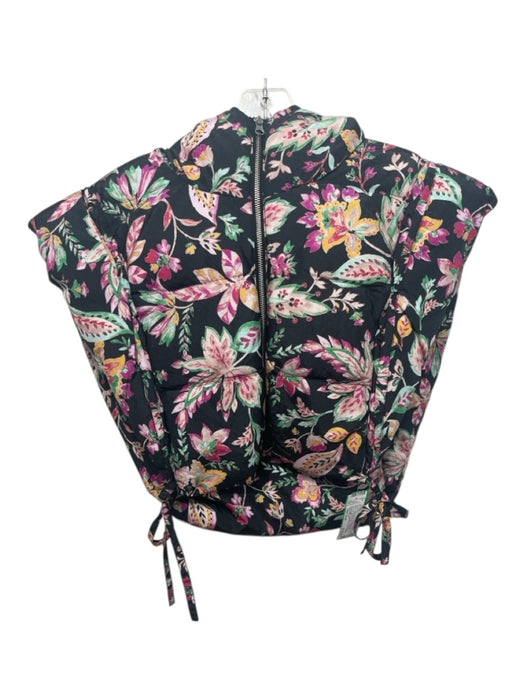 Marant Etoile Size One Size Black, Pink, Green Polyamide Tie Side Puffer Vest Black, Pink, Green / One Size