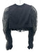 Alexander McQueen Size 44 Black Cotton & Silk Long Sheer Sleeves Cropped Sweater Black / 44