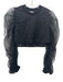 Alexander McQueen Size 44 Black Cotton & Silk Long Sheer Sleeves Cropped Sweater Black / 44