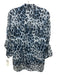 Diane Von Furstenberg Size 4 Black, White, Navy Cotton & Silk Leopard Skirt Set Black, White, Navy / 4
