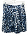 Diane Von Furstenberg Size 4 Black, White, Navy Cotton & Silk Leopard Skirt Set Black, White, Navy / 4