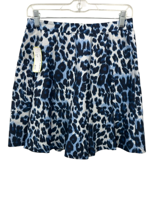 Diane Von Furstenberg Size 4 Black, White, Navy Cotton & Silk Leopard Skirt Set Black, White, Navy / 4