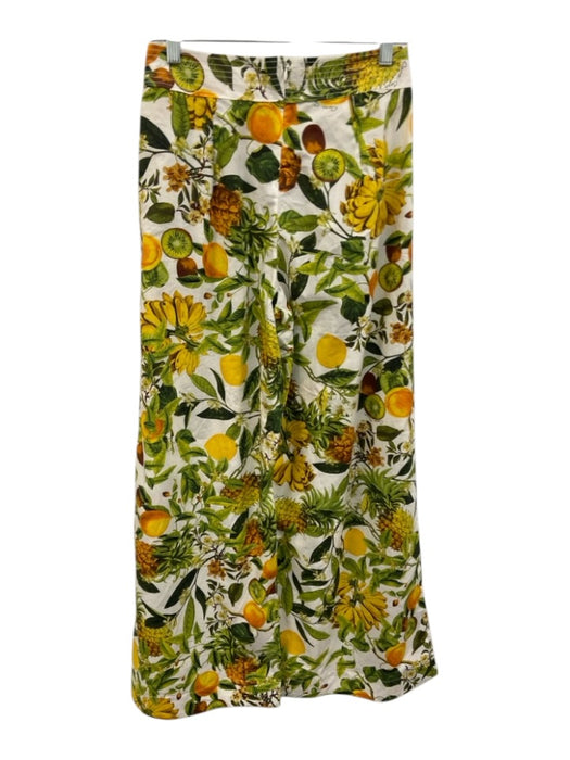 Cara Cara Size S Green, Yellow, White Cotton Short Sleeve Floral Pant Set Green, Yellow, White / S
